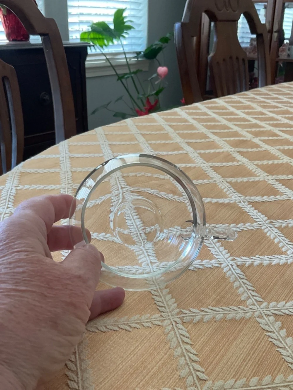 Pair of 7 oz Riekes Crisa “Moderno”glass punch cups.  Handblown.  Vintage.